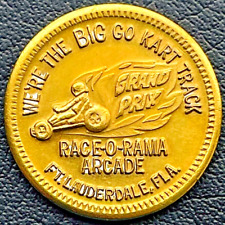 Fort Lauderdale Florida Race-O-Rama Arcade Good Luck UNUSED TOKEN MINT COIN