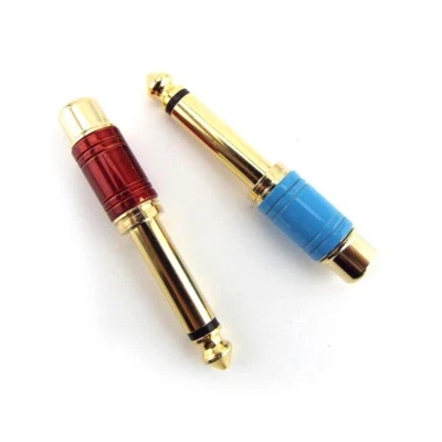 6.35mm Male Mono Plug to RCA Female Audio Adapter Converter Connector Adapter - Image 1 of 4