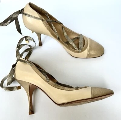 Chanel Ribbon Ankle Wrap Ballet Heels size 40 - Image 1 of 4