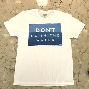 JAWS - Don't Go In The Water - White Adult MEN'S T-Shirts **NEW** - Picture 1 of 3