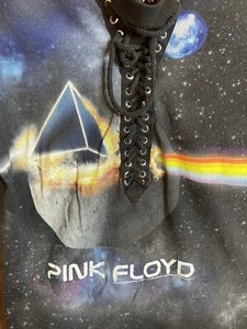 Pink Floyd Dark Side of The Moon Mujer Gargantilla Encaje Frontal Camiseta Negra Adulto S - Imagen 1 de 6
