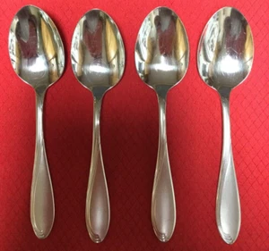 4 Oneida USA CAMBER CRESTA WINDSWEPT SCROLL Satin 18/10 Stainless Soup Spoons - Picture 1 of 4