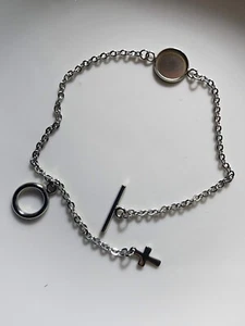 3 piezas Pulsera Cabujón Redonda 12mm Ajuste Cadena de Acero Inoxidable Cierre OT - Imagen 1 de 1
