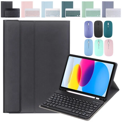 Keyboard Case For iPad 10/9/8/7th Gen 10.9" 10.2" Leather Stand Cover+Mouse - Image 1 of 4