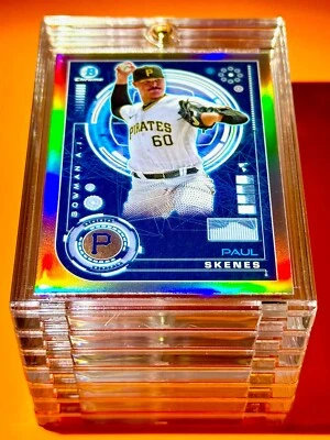 Paul Skenes 罕见银色反光新秀卡 BOWMAN CHROME PIRATES RC - 状况完好! — 第 1/4 张图片