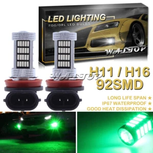 2x 92SMD H16 H11 H8 Green Projector LED Fog Light Bulb Super Bright High Power - Picture 1 of 11