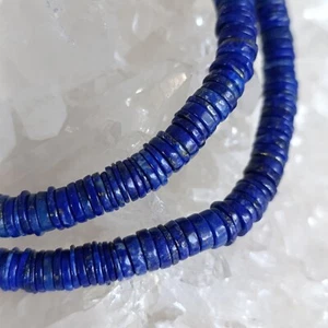 Lapislazuli Scheiben Heilstein Kette 925 Sterlingsilber Handarbeit Rarität K667 - Bild 1 von 7
