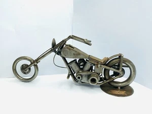 Motorcycle Hinz & Kunst Welded Metal Nuts & Bolts Art Sculpture Made in Germany - Picture 1 of 21