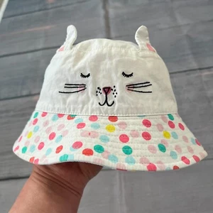Joules Hattie Cat White Multi Sunhat Size 1-2 Years - Adorable & Gently Worn - Picture 1 of 16