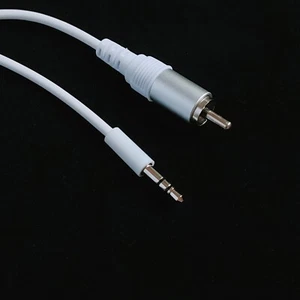 White 1meter 3ft 3.5mm to 1 RCA Cable nickel plated - Picture 1 of 5