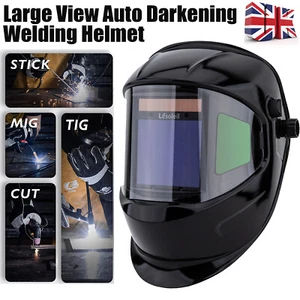 Máscara de casco de soldadura Arc Tig Mig con vista grande + color verdadero + oscurecimiento automático + solar - Imagen 1 de 20