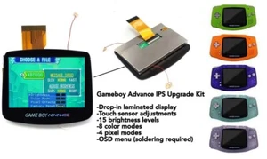 Game Boy Advance LAMINATED IPS Kit Backlit V5 3.0 NO SOLDER + Shell Gameboy GBA - Picture 1 of 52