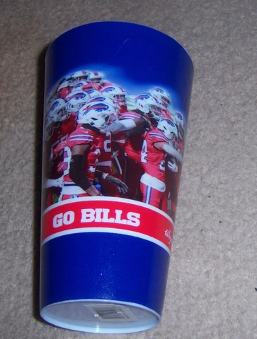 Limited-Edition RARE Authentic TARON JOHNSON Buffalo Bills CUP Red Jerseys glass Cover
