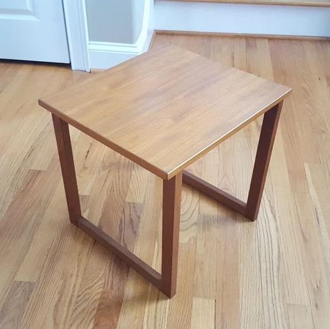 Vintage MCM Scandinavian Teak Side/Nesting Table Nice Size & Color 1960s-80s! Cover