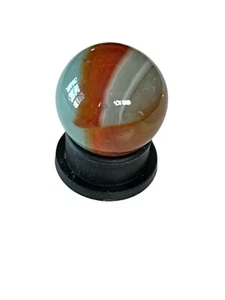 Vtg Peltier Rainbo marble Mint Green Rusty Red & White 5/8” - Picture 1 of 10