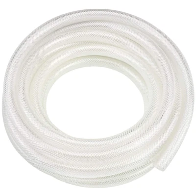 3/8" ID x 10 Ft High Pressure Braided Clear PVC Vinyl Tubing Flexible Vinyl Tube - Image 1 of 4