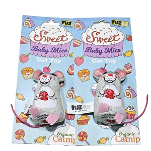 2 Pack Fuzzu For Pets & You Sweet Baby Mice Cat Toy Catnip Inside - Picture 1 of 1