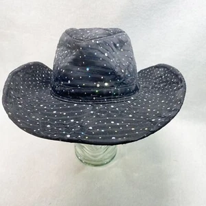 Black Sparkle Sequin Cowboy Hat OS - Picture 1 of 11