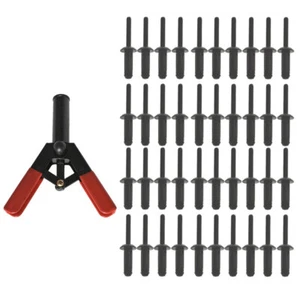 Pistola remachadora de plástico 41 piezas herramienta de mano remachadora de remache de polietileno EE. UU. - Imagen 1 de 8