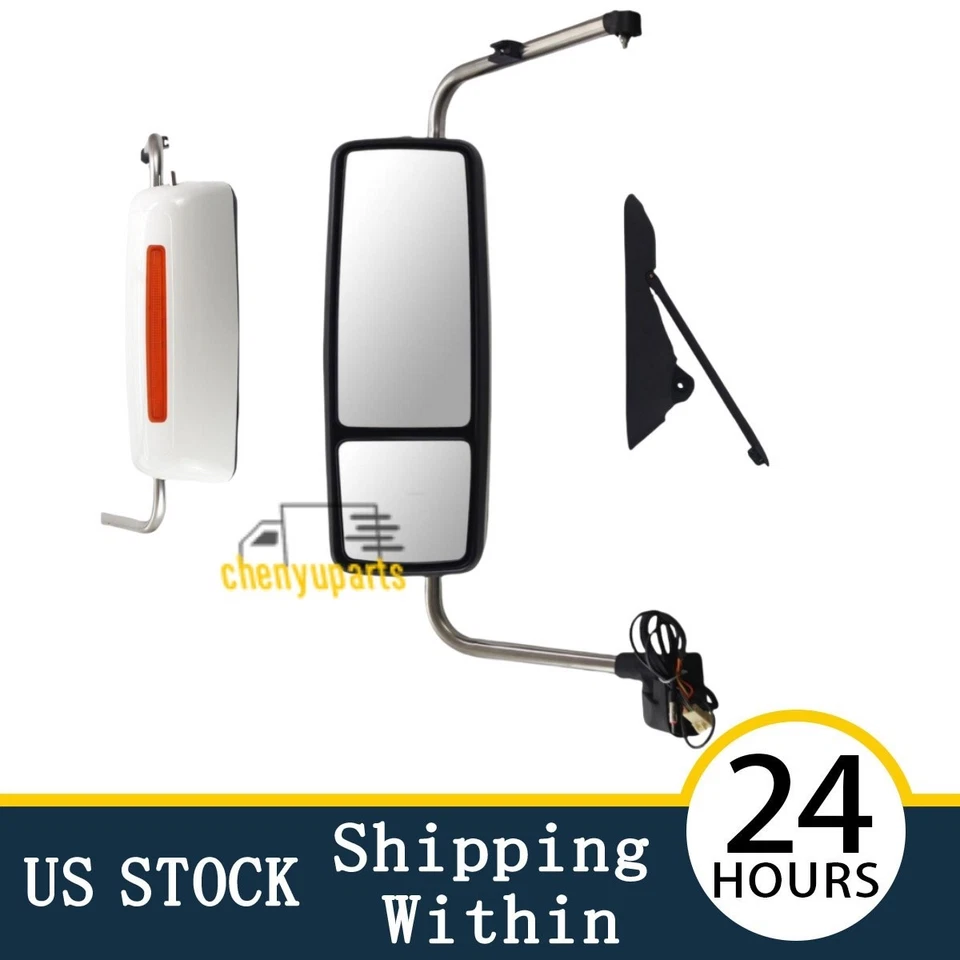 Белое дверное зеркало с подогревом для 2013-17 International Harvester Prostar левая сторона - Изображение 1 из 4