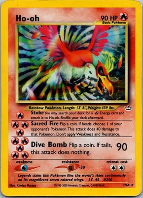 Ho-oh (7) 07/64 Neo Revelation Holo Rare MP - Image 1 of 2