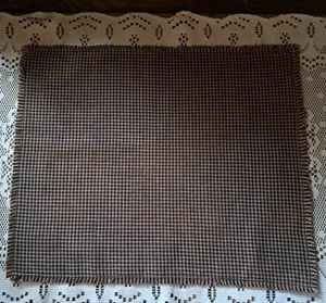 13.5"×11.25" PRIM RUSTIC DISTRESSED BLACK/TAN CANDLE PAD BASKET/BOWL LINER - Picture 1 of 3