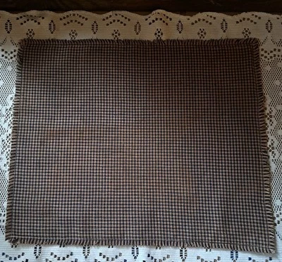 13.5"×11.25" PRIM RUSTIC DISTRESSED BLACK/TAN CANDLE PAD BASKET/BOWL LINER - Image 1 of 3