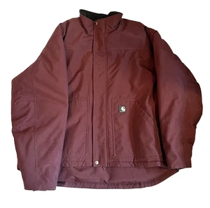 Chaqueta Para Hombres CARHARTT J174 Borgoña Granate Aislada Nylon Cremallera XL - Imagen 1 de 4