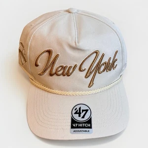 '47 Brand New York Knicks Mütze Herren hellbraun braun Druckknopflasche Kappe Hitch Trucker Retro neu - Bild 1 von 4