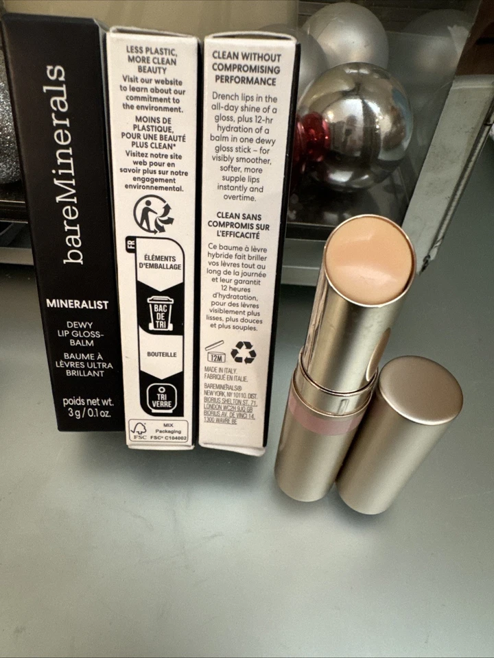 Brillo de labios 3 Bare Minerals Dewy a la sombra DREAM. Bandeja de entrada nueva.  ¡Tienes 3!! Foto 1 de 3