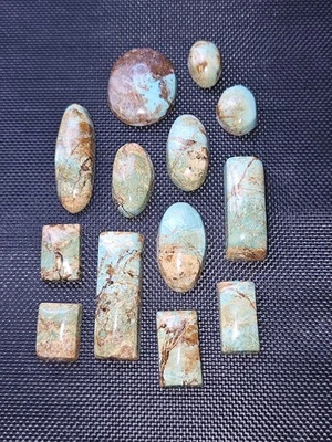 Beautiful Royston Turquoise - Backed - 13 pieces - 232.40 carats total - Image 1 of 4