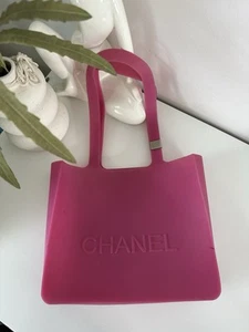 CHANEL CC Logo Pink Rubber Jelly Tote Bag - Picture 1 of 20