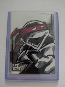 2018 Topps Art Of Teenage Mutant Ninja Turtles Raphael 1/1 Sketch By Ryan Crosby - Picture 1 of 2