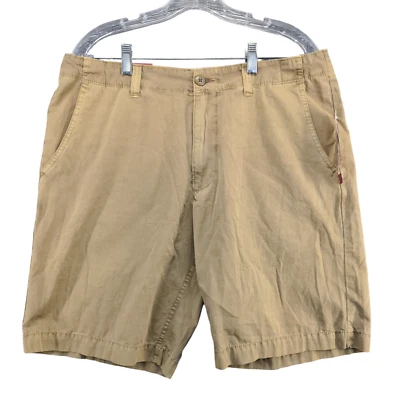 Pantalones Cortos Merona Para Hombre Frente Plano Caqui Tostado Talla 36 Bolsillos Chinos Algodón Foto 1 de 4