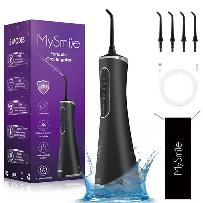 MySmile LP211 Portable Water Flosser Oral Irrigator 5 Modes Teeth Cleaner New