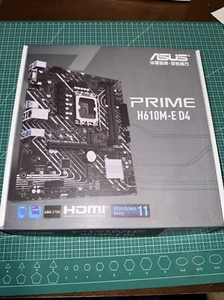 PRIME H610M-E D4-CSM Intel H610 LGA 1700 Mic-ATX Motherboard with DDR4 PCIe 4.0 - Picture 1 of 5
