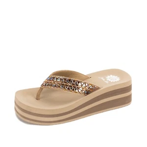 CAJA AMARILLA Kaduna TAUPE Sandalia Forma Plana CUERO GENUINO ANCHO MEDIO - Imagen 1 de 5