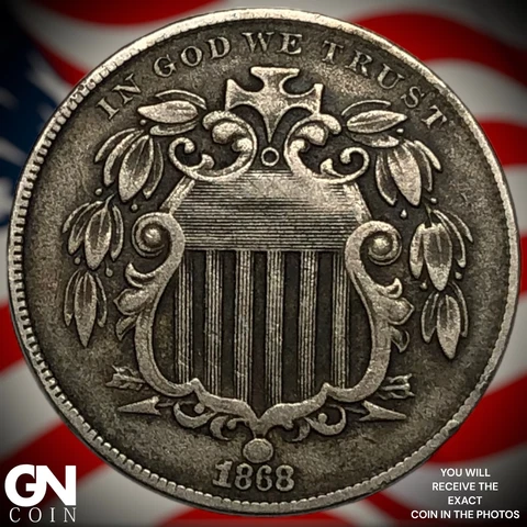 1868 Shield Nickel  Q8142 Cover