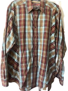 Robert Graham Mens L Flip Cuff Long Sleeve Button Casual Shirt Plaid - Picture 1 of 4