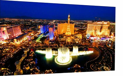 Leinwand Skyline Las Vegas USA Bilder Wandbilder -Hochwertiger Kunstdruck XXL - Bild 1 von 4