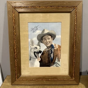 Roy Rogers Foto Farbe mit Kugel der weiße Schäferhund signiert Autogramm - Bild 1 von 8