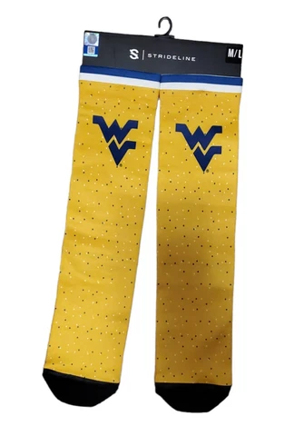 West Virginia Mountaineers Dress Socks University Strideline Premium NCAA Wear Cover