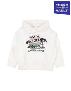 RRP€268 PALM ANGELS Kids Hoodie Size 6Y White Coated Logo Made in Portugal - Picture 1 of 6