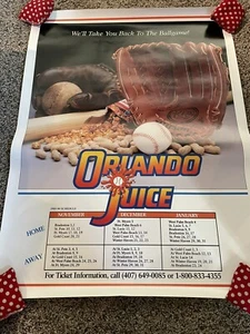 Orlando Juice Senior League 1989/90 Poster Schedule Unique Out Of Print - Picture 1 of 2