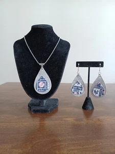 handmade jewelry sets - pendant and earrings, NY Yankees #2 - Picture 1 of 3
