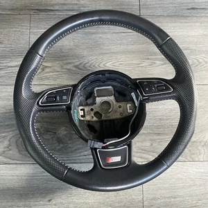 Audi Q3 S Line 2017 Genuine Leather Steering Wheel Multifunction 8u0124a - Picture 1 of 13