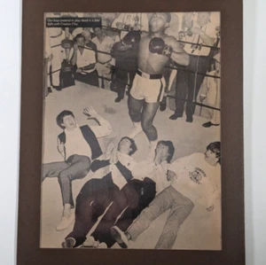 Framed Beatles Magazine Cutout w/ Cassius Clay - Pretend Fight Photo 70s Fab 4 - Picture 1 of 6