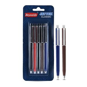 REYNOLDS Ball Pen JETTER CLASSIC - 5 BLUE PENS  - Smooth Comfortable Writing