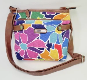 Rosetti Flowers Crossbody Purse Shoulder Bag Leather Women - Picture 1 of 11