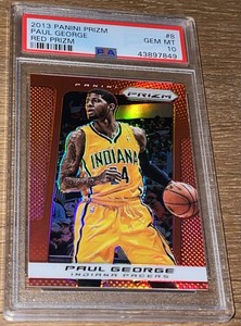 2013 PANINI PRIZM PAUL GEORGE RED PRIZM PSA 10 GEM MINT POPULATION OF 11